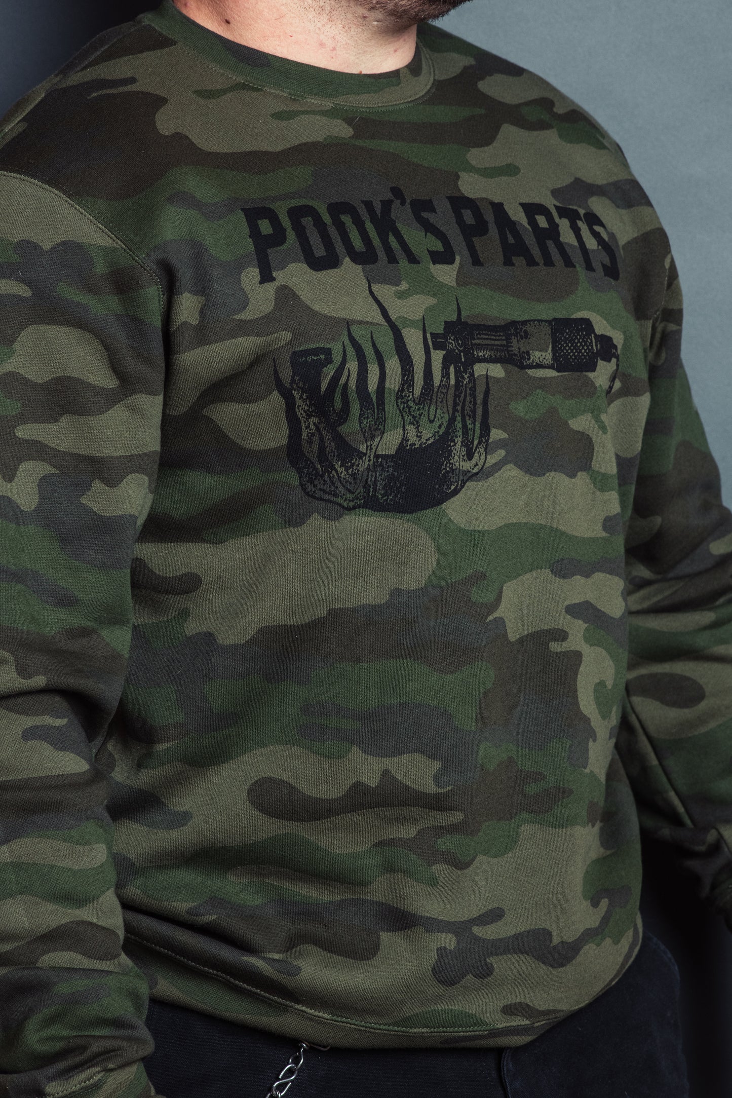 Camo C-Clamp Crew Neck