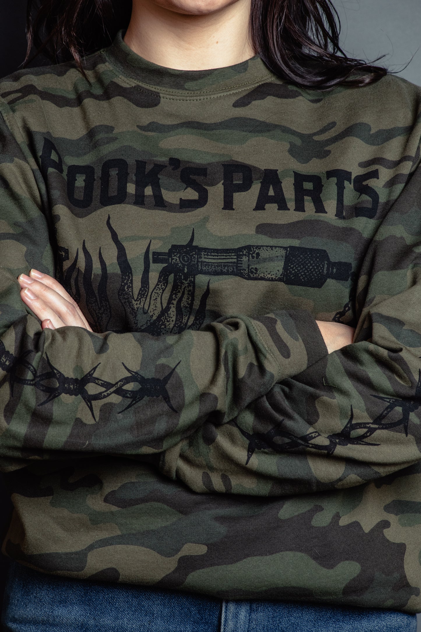 Camo C-Clamp Crew Neck